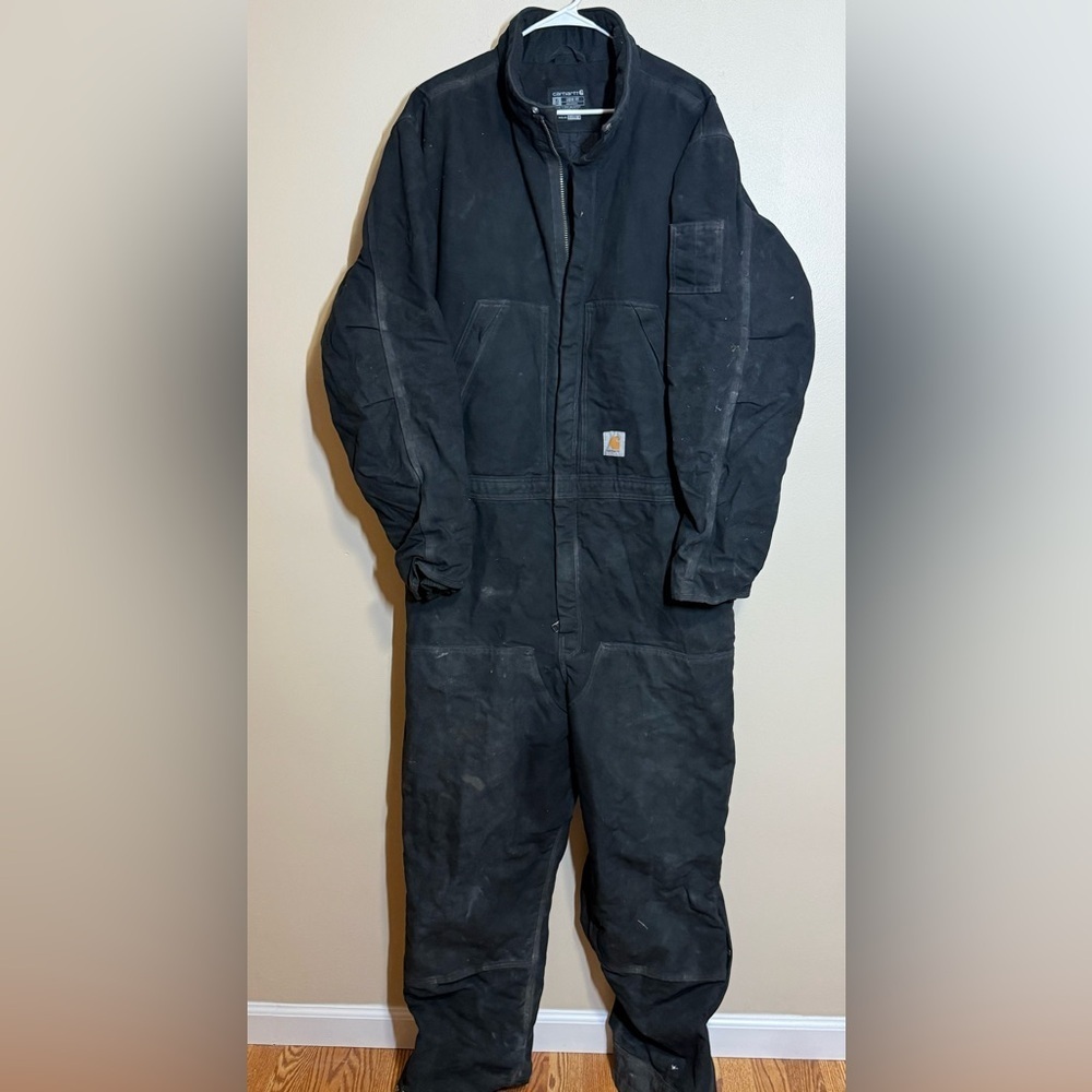 Carhartt Black Loose Fit Quilted Insulated Coverall XL TALL